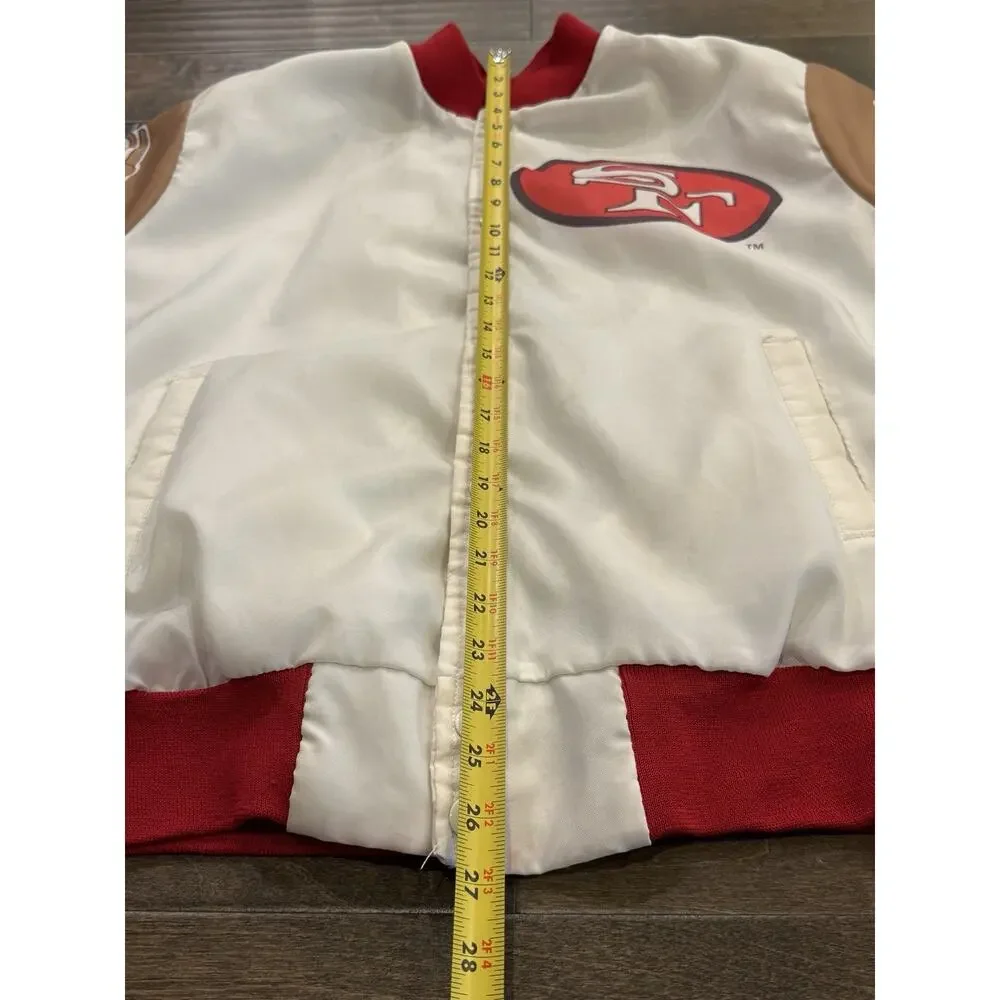Vtg 80s Chalkline San Francisco 49ers Snap On Fanimation Football Jacket L LARGE